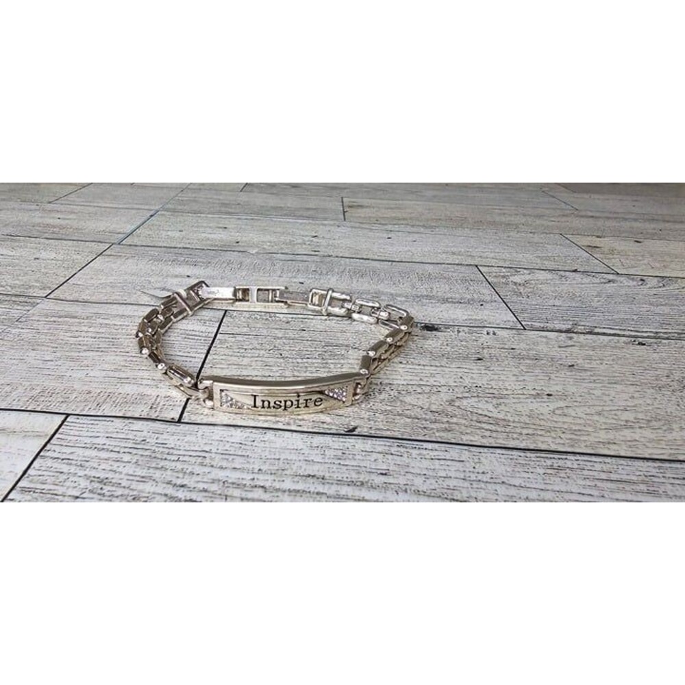 NWT Brighton "Inspire" Silver Tone Link Bracelet Removable Links for Sizing - Picture 2 of 5